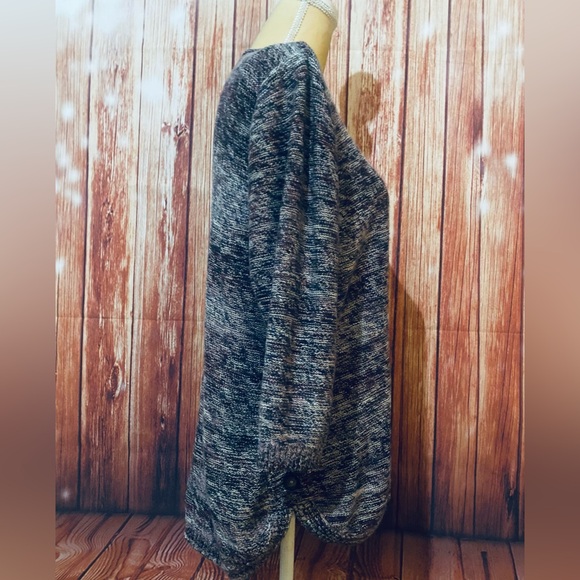 Women’s Large Sweater CJ Banks Purple Multicolored Medium Weight 3/4 Sleeves - Picture 4 of 13